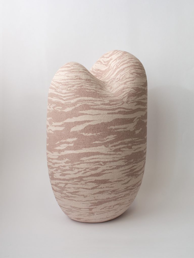 Ceramic sculpture with coloured clay